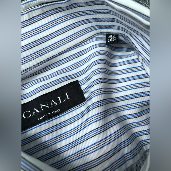 Like New Canali Button Down Dress Shirt Size 42/16.5 - Picture 5 of 5